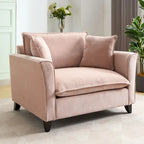 Oversized Chenille Fabric Armchair With 33.9 in Wide Seat Cushion