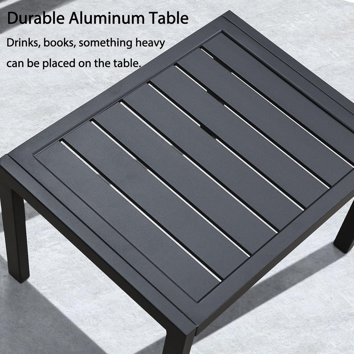 PURPLE LEAF Patio Chaise Lounge Set, 2 Chairs And 1 Table, Aluminum Textilene, 4 Adjustable Positions