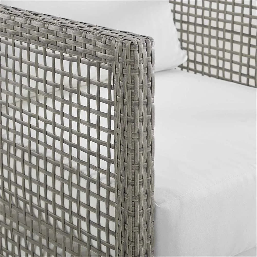 Afuera Living Wicker Patio Loveseat, Gray - 52in W x 32in D