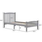 Ktaxon Wood Bed Frame With Headboard And Footboard, Gray Twin Size