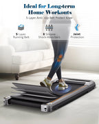 Naipo 2-in-1 Treadmill Walking Pad 2.5HP, 265 lb Capacity - LCD Display