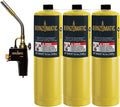 Bernzomatic MAP-Pro Gas Cylinders 14.1 oz 3-Pack With Max Performance Torch - TS8000