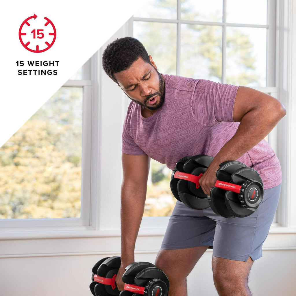 Bowflex SelectTech 552 Adjustable Dumbbell, Single, Black, 5-52.5 lb - 100748