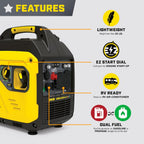 Champion Power Equipment 4000-Watt Dual Fuel RV Ready Portable Inverter Generator With CO Shield