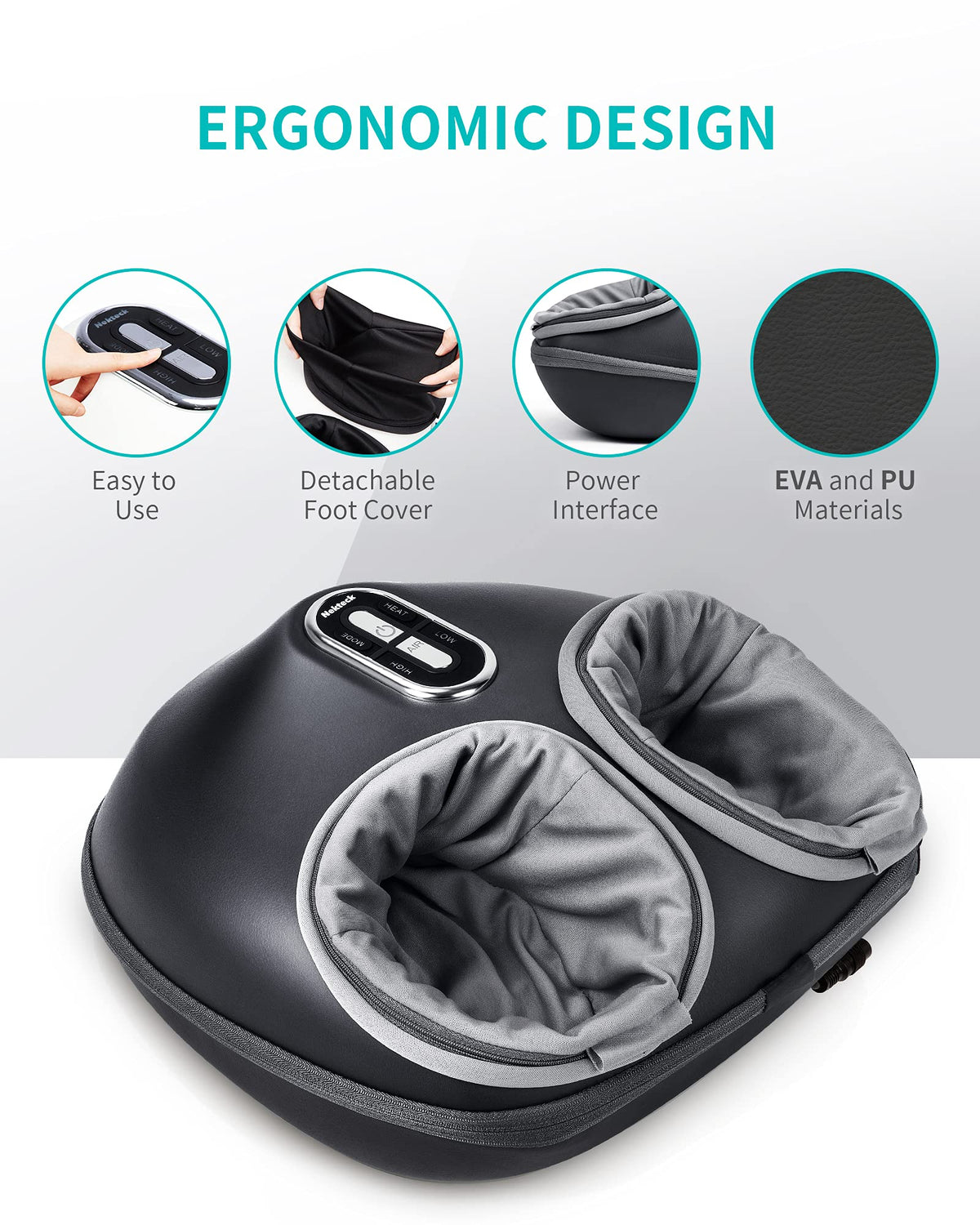 Nekteck Shiatsu Foot Massager Machine With Soothing Heat
