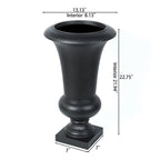Handmade Fiber Stone Urn Planter Pot, 22.75 in Tall x 13.13 in Diameter