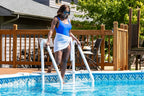 Easy Pool Step Above-Ground Swimming Pool Step To Deck - 350-lb Capacity, Up To 54-in Deep