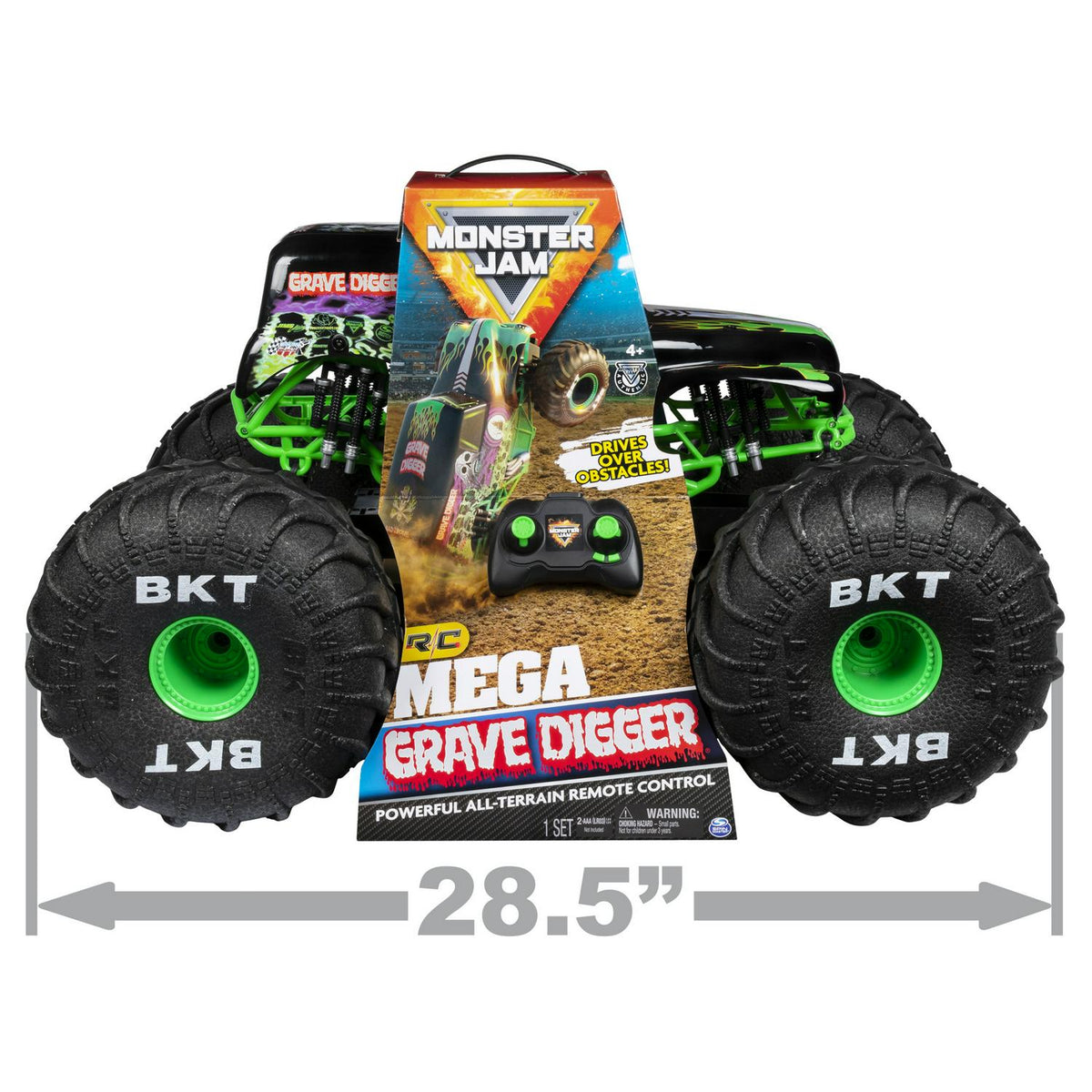 Monster Jam Mega Grave Digger All-Terrain Remote Control Monster Truck With Lights, 1:6 Scale - 6046197