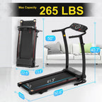 FYC Folding Treadmill With Incline, 2.5HP Motor, 220 LBS Capacity