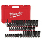 Milwaukee SHOCKWAVE 3/8 in. Drive SAE And Metric 6 Point Impact Socket Set, 43-Piece