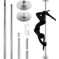 KFFKFF Dance Pole Set, 45mm Stainless Steel, Silver - HM-590S