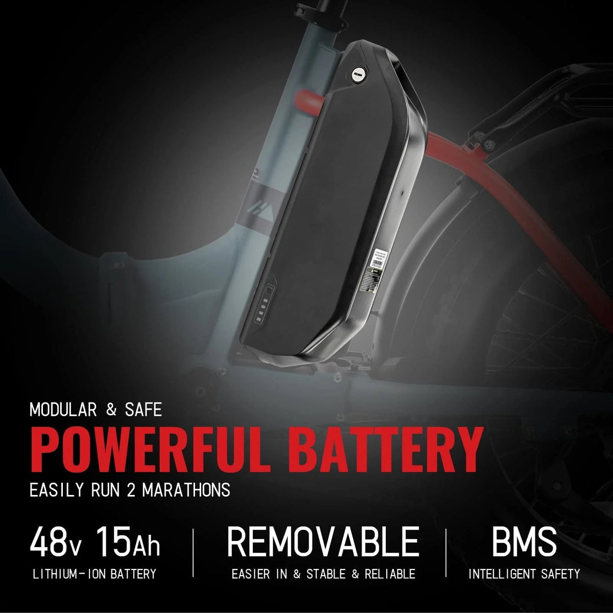 Hipeak Folding Electric Bike For Adults, 750W, 48V 15Ah, 20in x 4.0in Fat Tires, 25MPH