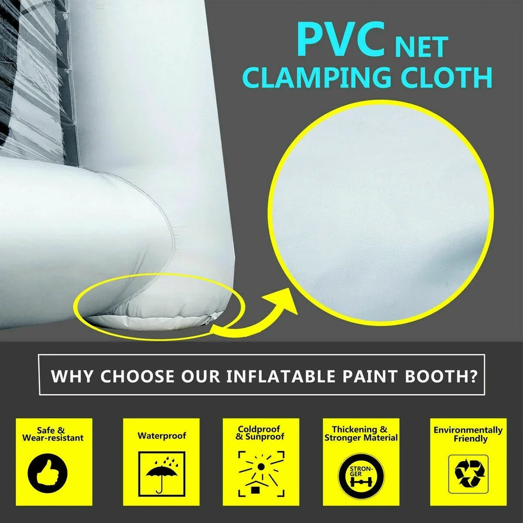 Inflatable Spray Paint Booth Tent 28X15X10FT With Two Blowers - 950W+280or380W