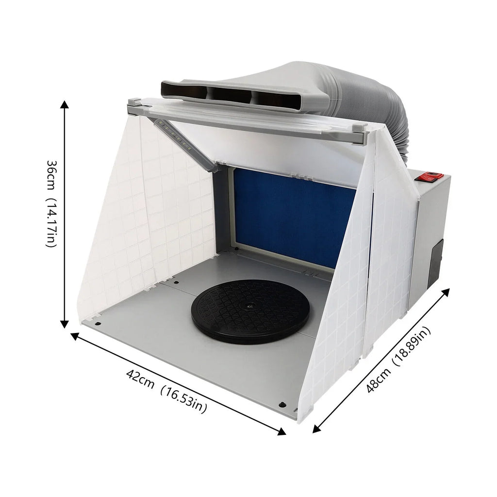 Airbrush Spray Booth Kit With LED Light, Filter Hose And Spray Guns For Model Painting
