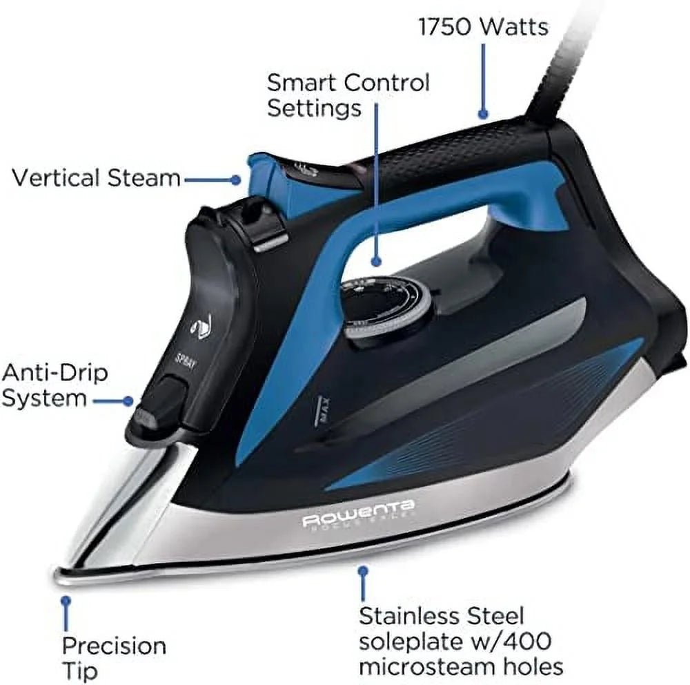 Rowenta Focus Xcel Steam Iron 1750 Watt, 400 Hole Soleplate - DW5360