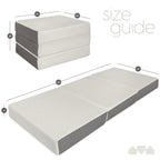 Milliard 6-Inch Memory Foam Tri-Folding Cot Mattress, 75 Inches x 31 Inches, Removable Cover, Non-Slip Bottom