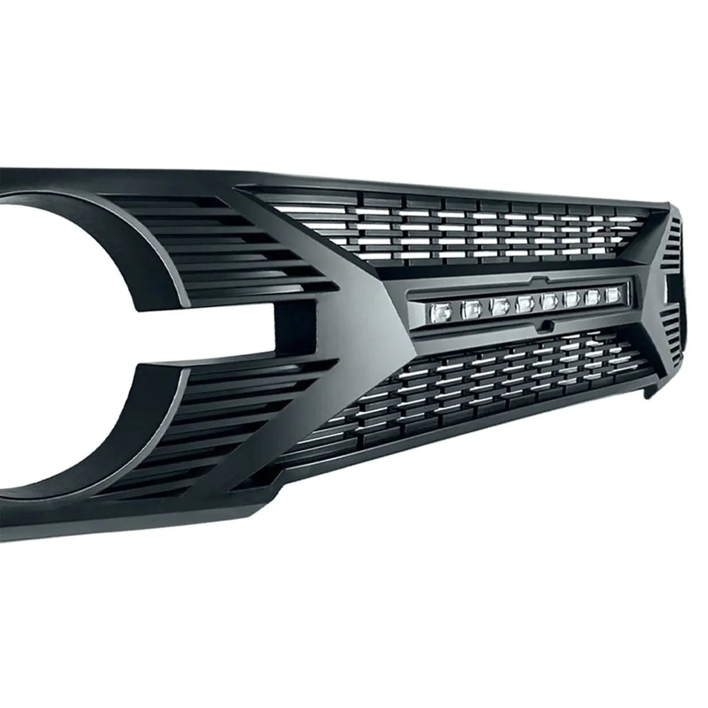 AMERICAN MODIFIED Tomahawk Grille With Lights for 2021-2024 Ford Bronco Without Front Camera - Matte Black