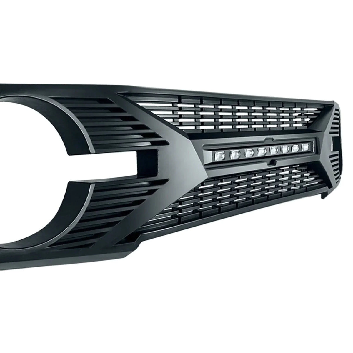 AMERICAN MODIFIED Tomahawk Grille With Lights for 2021-2024 Ford Bronco Without Front Camera - Matte Black