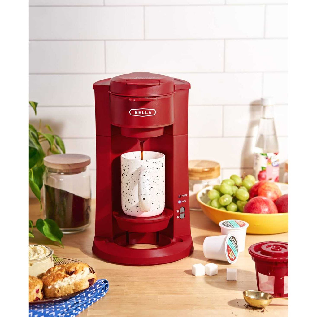 Bella Single Serve Coffee Maker, 15 oz, Dual Brew With Auto Shutoff