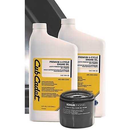 Cub Cadet Oil Change Kit For Riding Mowers With Kohler Engines - 490-950-C042