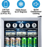 Beverage Refrigerator Cooler, 126 Cans, Right Hinge Glass Door - AB-1200