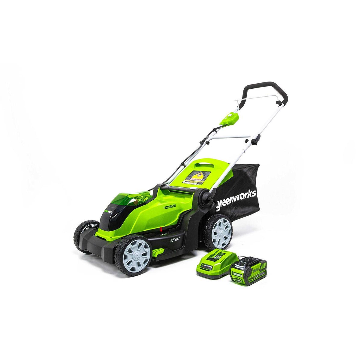 Greenworks 40V 17 inch Cordless Lawn Mower With 4.0Ah Battery And Charger