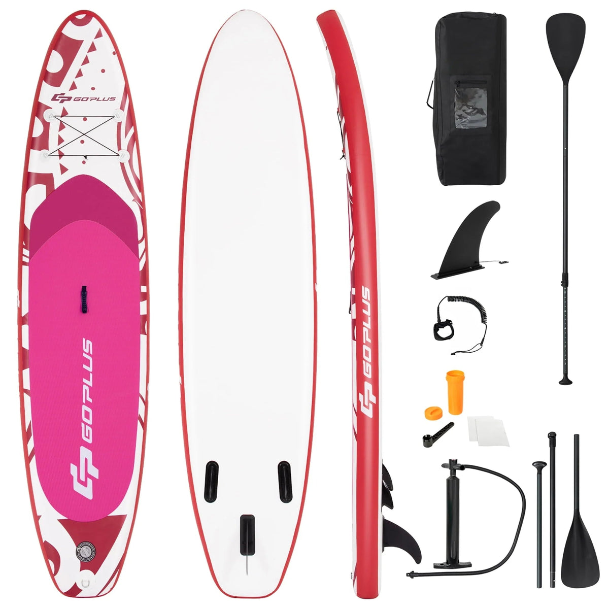 Goplus Inflatable Stand-Up Paddle Board 10.5 x 30 x 6 - Pink