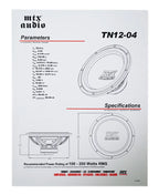 MTX Audio Terminator 12 in 800 Watt 4 Ohm Car Subwoofers - TN12-04