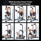 Power Tower Dip Station With Pull-Up Bar, Supine Board, Adjustable