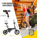 Swagtron Swagcycle EB5 Pro Plus Folding Electric Bike With Pedals, Lightweight Aluminum - Recertified