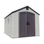 Plastic Storage Shed, 8 ft. W x 12.5 ft. D, Desert Tan And Dark Brown