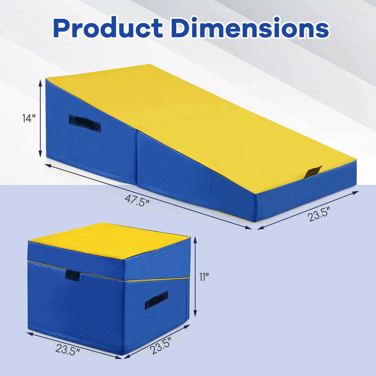Costway Folding Gymnastics Incline Mat, 48 x 24 x 14 in