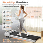 FYC Under Desk Walking Pad Treadmill With Incline, 2.5 HP, White