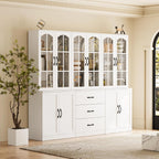 TUSY 71in Tall 6-Tier Bookcase With Glass Door, Drawer, And 23.6in Width - AEA