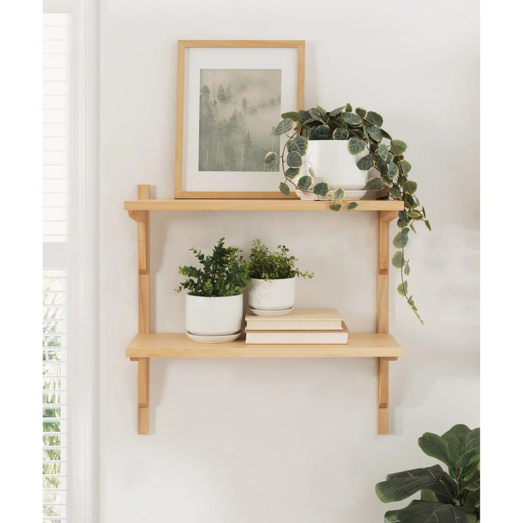 Mid-Century Wall Shelves, 24x8x24 Inch Decorative Wall-Mounted Storage And Display Shelving