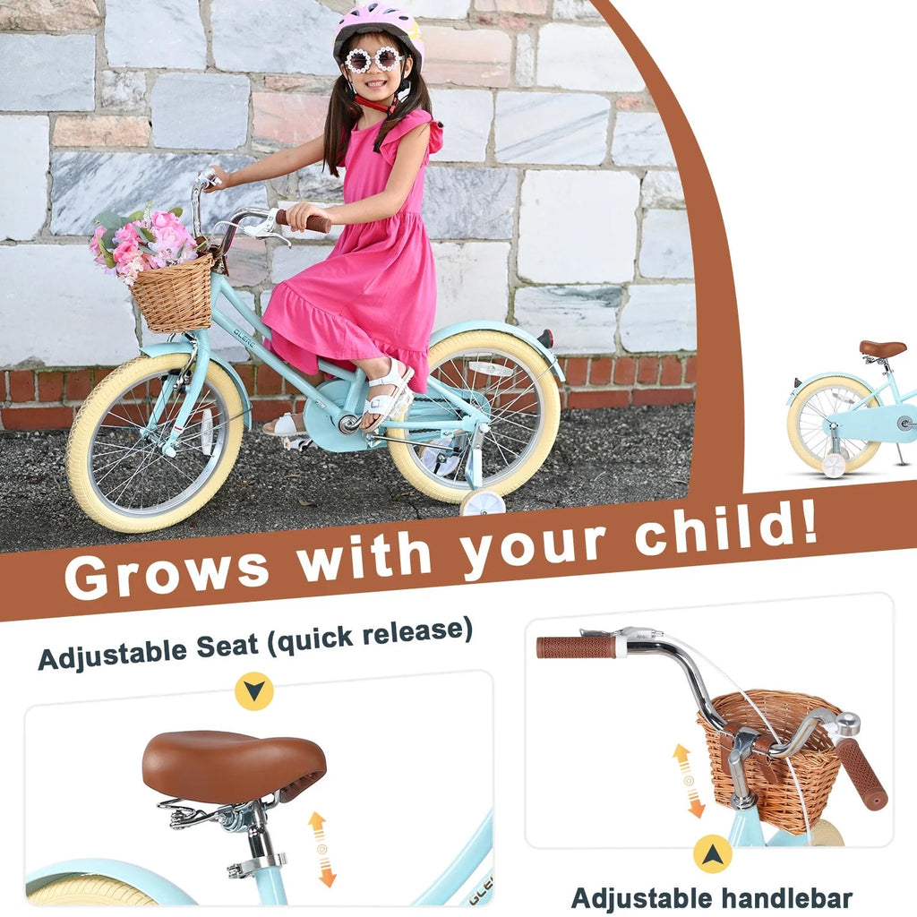 Glerc Girls' Kids' Bike, 12 inch, Pink, Ages 2-4 Years - Little Molly