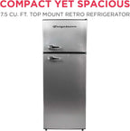 Frigidaire 2-Door Top-Freezer Apartment Size Refrigerator-Freezer Combo, 7.5 Cu Ft, Platinum Series Stainless
