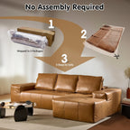 ovios 104in L-Shape Sectional Sofa With Chaise, Grey Plush Corduroy Fabric