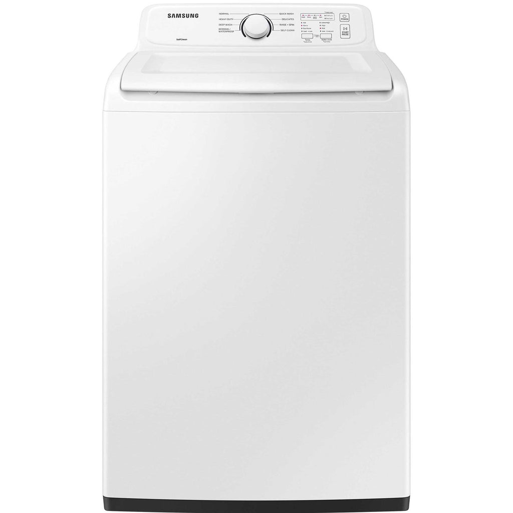 Samsung White Top Load Laundry Pair - WA41A3000AW Washer And DVE41A3000W Electric Dryer