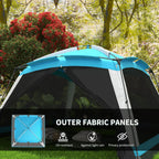 Outsunny 12' x 12' 8 Person Screen House Tent With Carry Bag And 4 Mesh Walls - Sky Blue