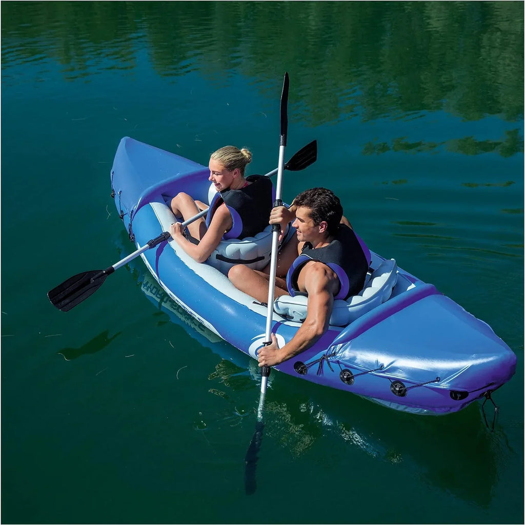 Bestway Lite-Rapid X2 Inflatable Voyager Kayak, Blue, 126 x 35 in