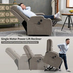 Lazy Boy Power Lift Recliner Chair With Massage, Lumbar Heating, USB Port And Cup Holders - Single Motor