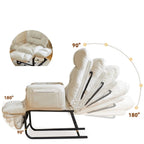 HDUTNGISN Recliner Armchair With Adjustable Backrest, White, 20 x 27.5 x 61.8 in