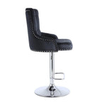 Alexent 2-Piece Swivel Bar Stools, Dark Blue, 43.7-51.6 H, 19.3 W x 18.1 D - Silver Footrest