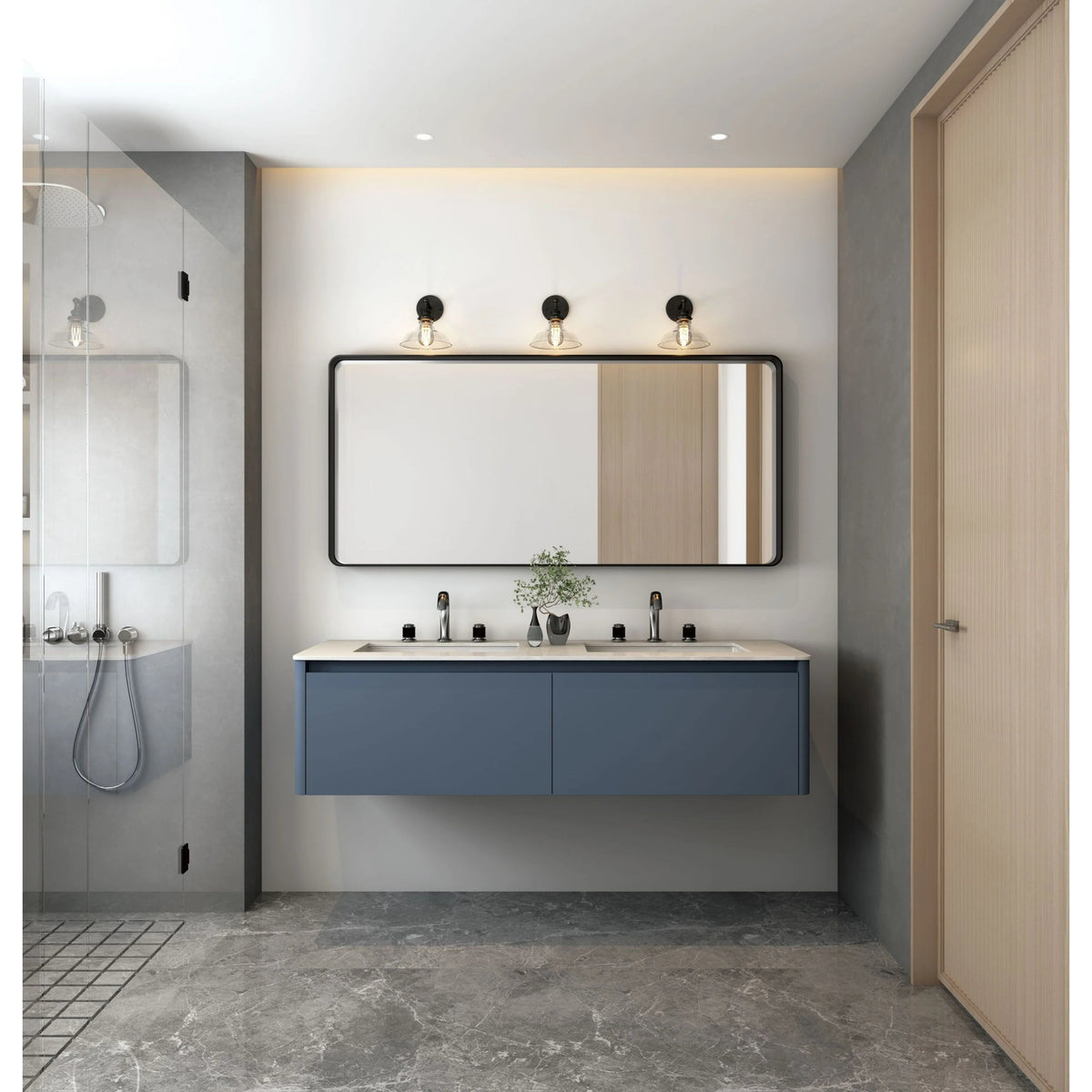 Aluminum Alloy Rounded Corner Wall Vanity Mirror