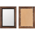 Solid Wood And Iron Framed Wall Mirror - 26 in x 18 in, 32 in x 24 in, 40 in x 26 in, 48 in x 30 in, 53 in x 28 in