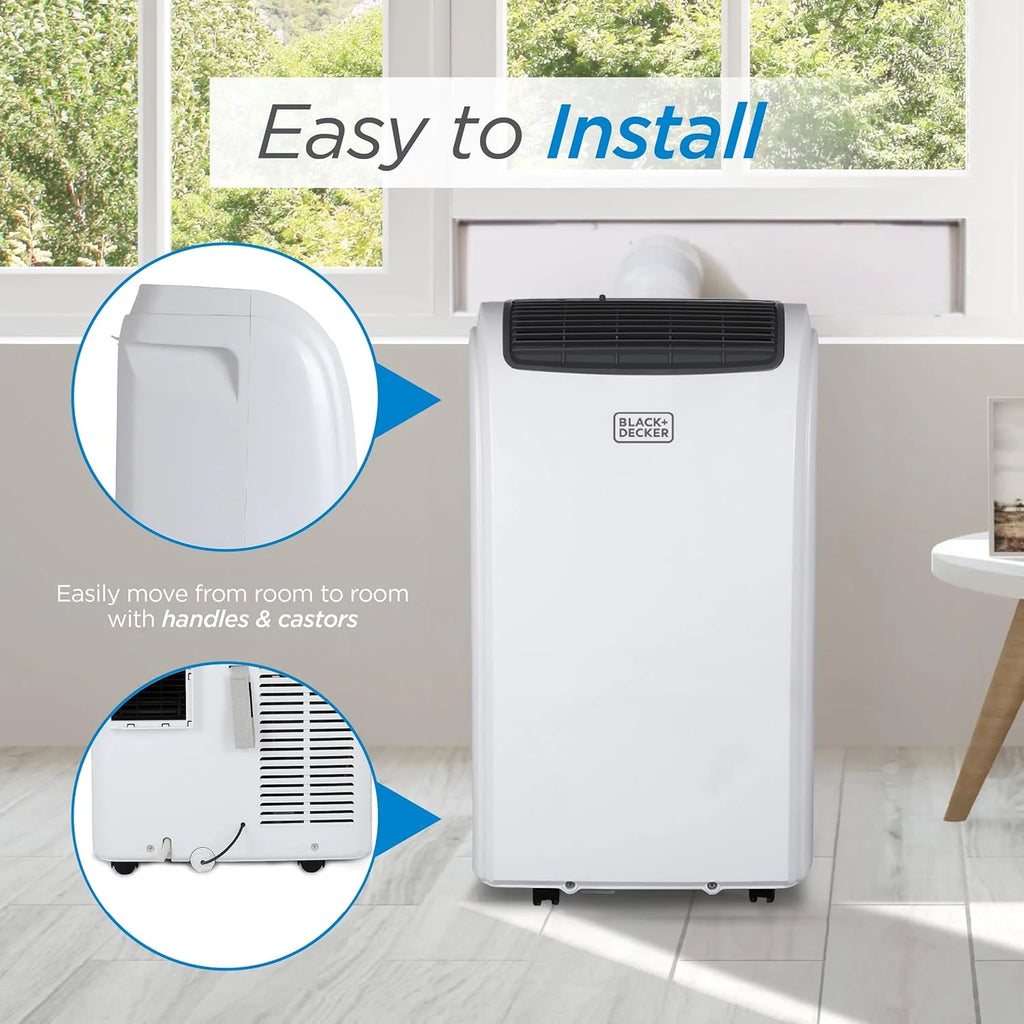 BLACK+DECKER Portable Air Conditioner 10,000 BTU for Rooms up to 450 Sq. Ft., White