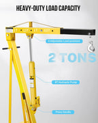 Garvee 2 Ton Hydraulic Folding Shop Crane Engine Hoist With Lever