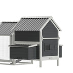PawHut Large Chicken Coop, 162 in, For 6-8 Chickens, Storm Gray/Crystal White - D51-336V00CG