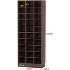 10-Tier Tall Shoe Cabinet, 30-Pair White Engineered Wood Shoe Storage Rack